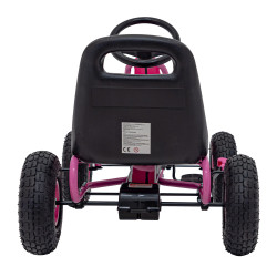 Gokart na Pedały AIR PerHour dla dzieci Różowy + Hamulec ręczny + Pompowane koła + Regulacja siedzenia