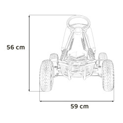 Gokart na Pedały AIR PerHour dla dzieci Czerwony + Hamulec ręczny + Pompowane koła + Regulacja siedzenia