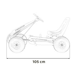Gokart na Pedały AIR PerHour dla dzieci Czerwony + Hamulec ręczny + Pompowane koła + Regulacja siedzenia
