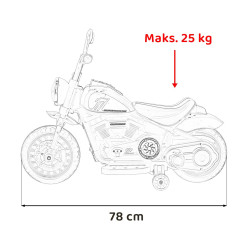 Motorek Chopper FASTER na akumulator dla dzieci Biały + Radio FM + Panel audio + LED