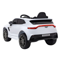 Aston Martin DBX na akumulator dla dzieci Biały + Pilot + EVA + Pasy + Wolny Start + Audio LED