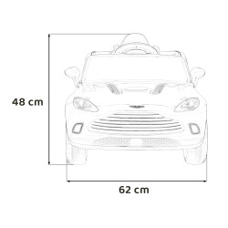 Aston Martin DBX na akumulator dla dzieci Biały + Pilot + EVA + Pasy + Wolny Start + Audio LED