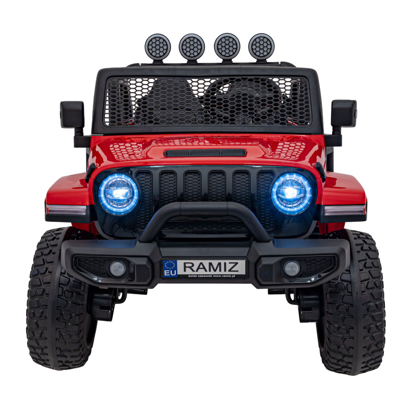 Auto terenowe OFF-ROAD 3.0 dla dzieci Czerwony + Pilot + Wolny Start + Pasy + Audio LED