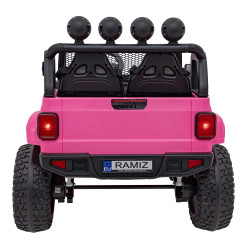 Auto terenowe OFF-ROAD 3.0 dla dzieci Różowy + Pilot + Wolny Start + Pasy + Audio LED
