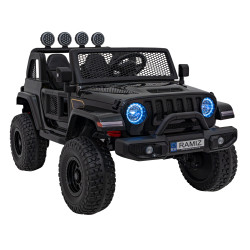 Auto terenowe OFF-ROAD 3.0 dla dzieci Czarny + Pilot + Wolny Start + Pasy + Audio LED