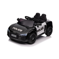 Audi R8 Policja na akumulator dla dzieci + Pilot + EVA + Wolny Start + MP3 LED