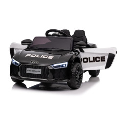 Audi R8 Policja na akumulator dla dzieci + Pilot + EVA + Wolny Start + MP3 LED