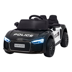 Audi R8 Policja na akumulator dla dzieci + Pilot + EVA + Wolny Start + MP3 LED