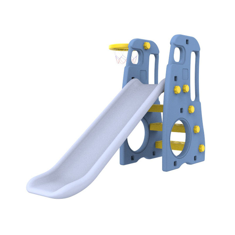 Zjeżdżalnia ogrodowa 3w1 Huśtawka Koszykówka dla dzieci Błękitny