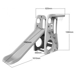 Zjeżdżalnia ogrodowa 3w1 Huśtawka Koszykówka dla dzieci Błękitny