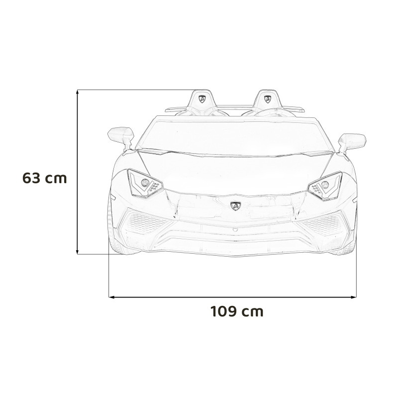 Auto Lamborghini Aventador SV na akumulator dla 2 dzieci Szary + Pilot 2,4 GHz + Pianka EVA + Audio LED