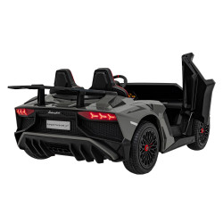 Auto Lamborghini Aventador SV na akumulator dla 2 dzieci Szary + Pilot 2,4 GHz + Pianka EVA + Audio LED