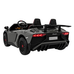 Auto Lamborghini Aventador SV na akumulator dla 2 dzieci Szary + Pilot 2,4 GHz + Pianka EVA + Audio LED