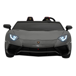 Auto Lamborghini Aventador SV na akumulator dla 2 dzieci Szary + Pilot 2,4 GHz + Pianka EVA + Audio LED