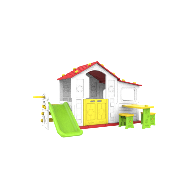 Duży Dom Z Przedsionkiem 4w1 Czerwony Dach