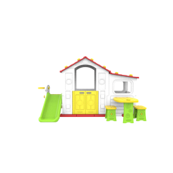 Duży Dom Z Przedsionkiem 4w1 Czerwony Dach