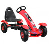 Gokart na pedały Racing XL dla dzieci 3+ Czerwony + Pompowane koła + Regulacja fotela + Wolny bieg