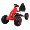 Duży Gokart Strong na pedały dla dzieci Czerwony + Obciążenie 100 kg + Koła EVA + Hamulec ręczny + Sportowy fotel