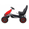 Duży Gokart Strong na pedały dla dzieci Czerwony + Obciążenie 100 kg + Koła EVA + Hamulec ręczny + Sportowy fotel