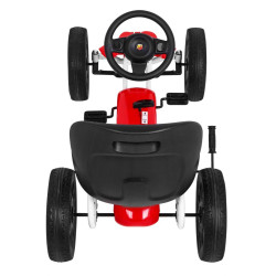 Gokart ABARTH na pedały dla dzieci Czerwony + Koła EVA + Hamulec ręczny + Wolny bieg