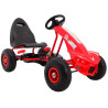 Gokart Champion na pedały dla dzieci 3+ Czerwony + Pompowane opony + Regulowane siedzisko + Ręczny hamulec