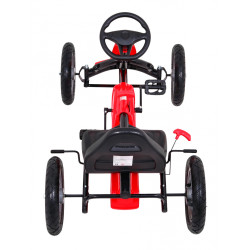 Gokart STAR na pedały dla dzieci 3+ Czerwony + Regulacja siedzenia + Pompowane koła