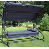 Huśtawka Ogrodowa Regulowana Siedzisko Textylina 2x1 Szara
