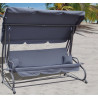 Huśtawka Ogrodowa Regulowana Siedzisko Textylina 2x1 Szara