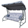 Huśtawka Ogrodowa Siedzisko Textylina 2x1 WZÓR Szara