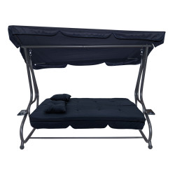 Huśtawka Ogrodowa Siedzisko Textylina 2x1 Granatowa