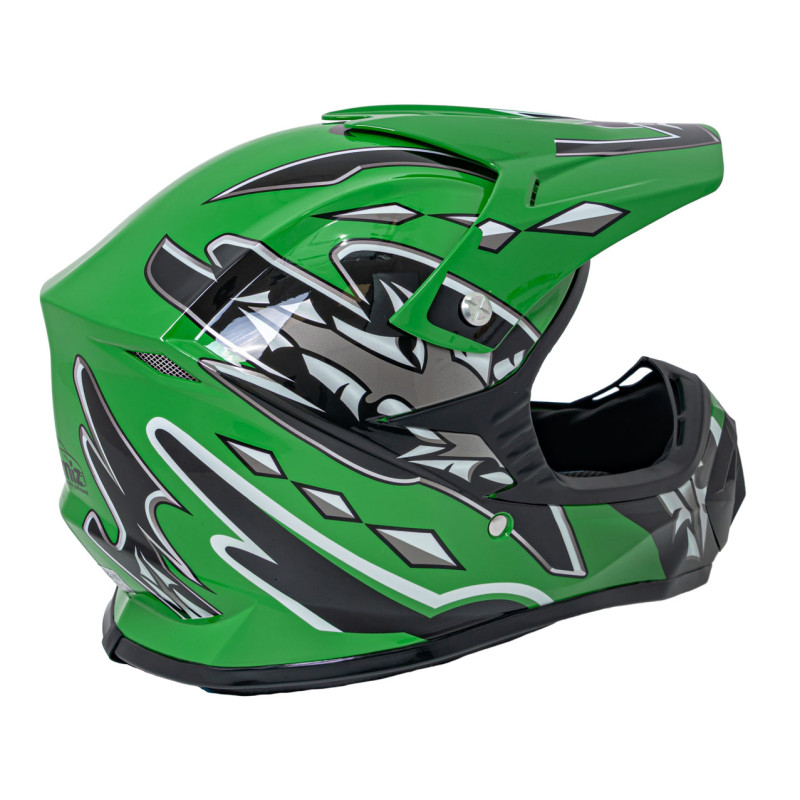 Kask Motocyklowy Enduro Zielony S