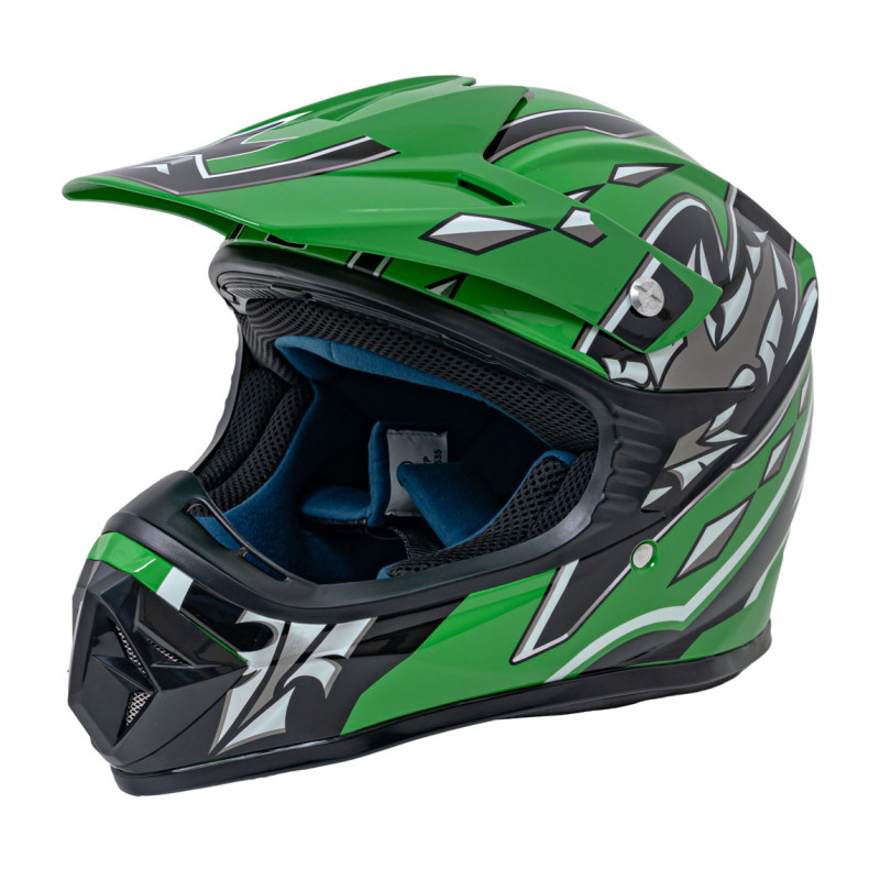 Kask Motocyklowy Enduro Zielony M