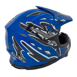Kask Motocyklowy Enduro Niebieski S