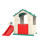 Domek Ogrodowy 3w1 dla dzieci Zielony Dach + Zjeżdżalnia + Koszykówka