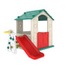 Domek Ogrodowy 3w1 dla dzieci Zielony Dach + Zjeżdżalnia + Koszykówka