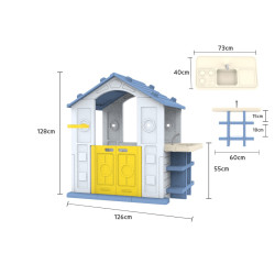 Dom Z Koszykówką i Zlewem Niebieski Dach