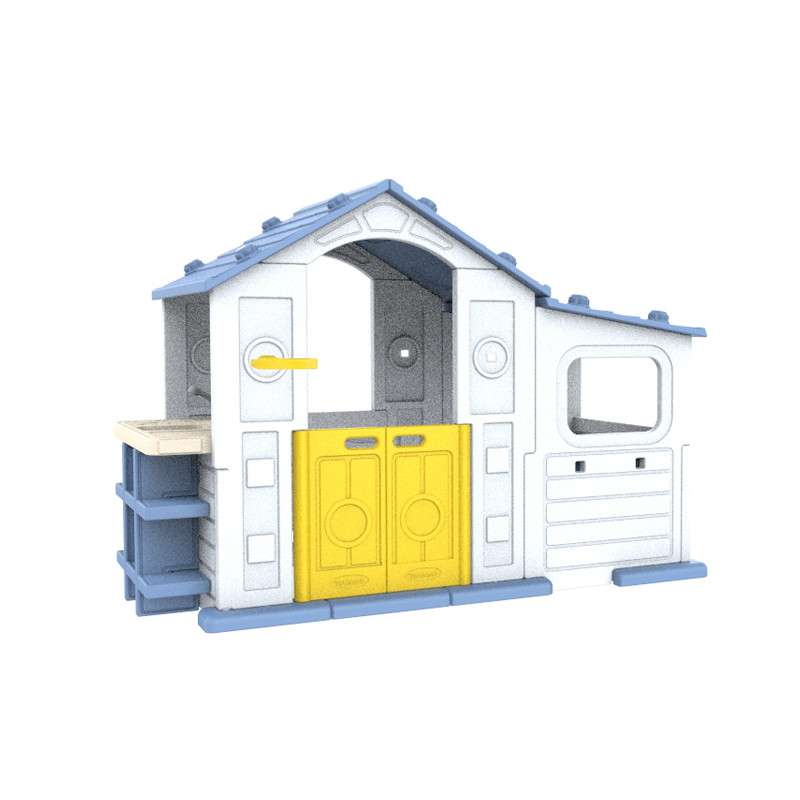 Duży Dom Z Przedsionkiem, Koszykówką i Zlewem Niebieski Dach