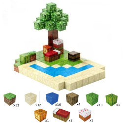 Klocki Magnetyczne Minecraft 128 szt. – Polana i Zatoczka | Zabawkolandia24