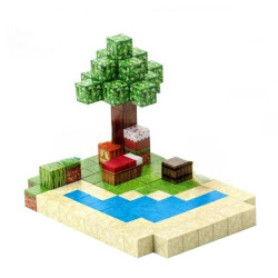 Klocki Magnetyczne Minecraft 128 szt. – Polana i Zatoczka | Zabawkolandia24