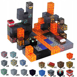 Klocki Magnetyczne Minecraft 143 szt. – Wulkan – T063 – 8 Magnesów