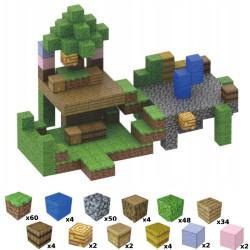 Klocki Magnetyczne Minecraft 216 szt. – Leśna Twierdza – T064 – 8 Magnesów