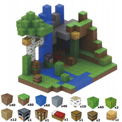 Klocki Magnetyczne Minecraft 300 szt. – Dom Pod Wodospadem – T065