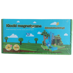 Klocki Magnetyczne Minecraft Sześciany 100 szt. – 8 Silnych Magnesów - różnorodne scenerie i kreatywna zabawa | Zabawkolandia24