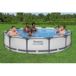 Basen Stelażowy Steel Pro MAX 366x76 Okrągły 12FT BESTWAY 3w1 + Pompa Filtr
