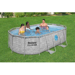 Basen stelażowy Power Steel Swim Vista z oknem 427x250x100 14x8FT BESTWAY 7w1