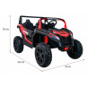 Buggy ATV Strong Racing dla 2 dzieci Czerwony + Silnik bezszczotkowy + Pompowane koła + Audio LED