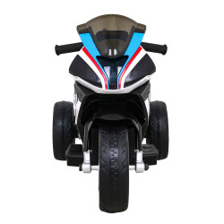 Motor BMW HP4 na akumulator dla dzieci Biały + 3 Koła + LED + MP3 USB + Ekoskóra