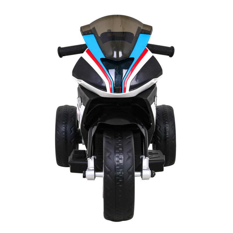 Motor BMW HP4 na akumulator dla dzieci Biały + 3 Koła + LED + MP3 USB + Ekoskóra