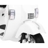 Skuter Vespa elektryczny dla dzieci Biały + Kółka pomocnicze + Audio + Ekoskóra + EVA + Wolny Start