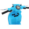 Skuter Vespa elektryczny dla dzieci Niebieski + Kółka pomocnicze + Audio + Ekoskóra + EVA + Wolny Start